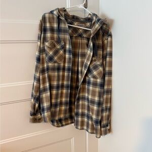 Carhartt Brown Plaid Hooded Shirt